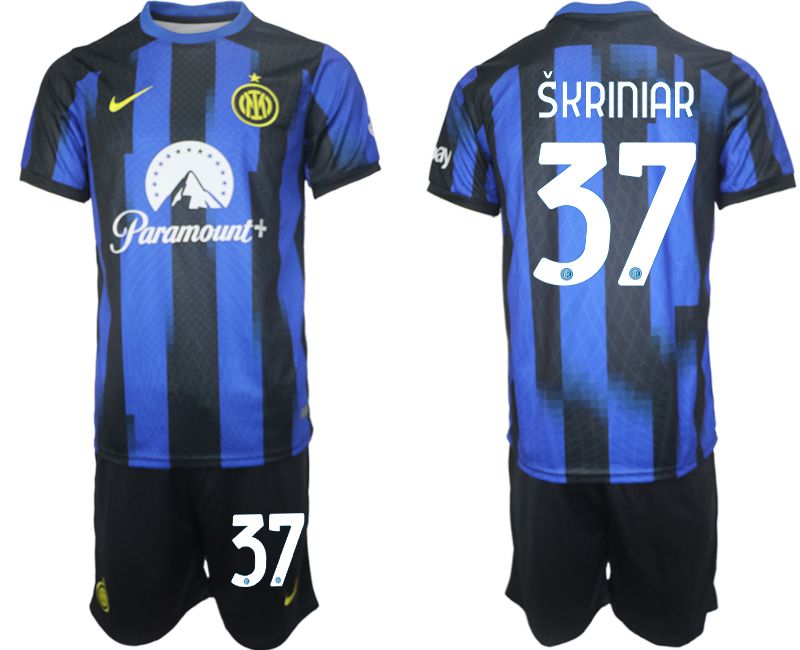 Men 2023-2024 Club Inter Milan home blue #37 Soccer Jersey